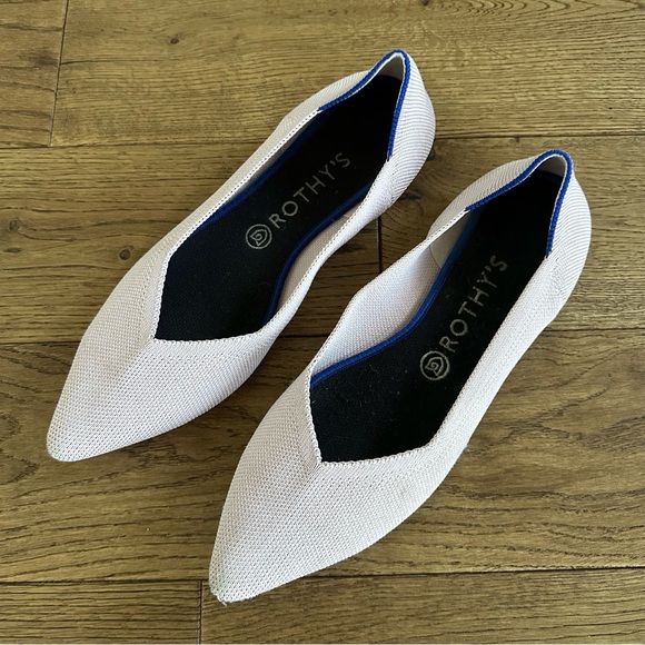 Rothy’s Light Lilac Pointy Flats Shoes Sz 10 - Picture 2 of 8